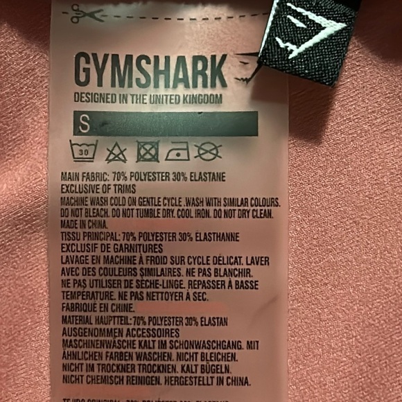 GYMSHARK Asymmetric Leggings Crossover Waist High Rise Dusky Pink/Dark Ruby S - Picture 7 of 15